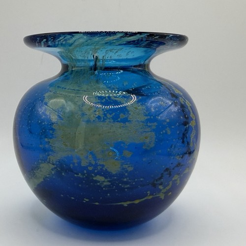 Mdina glass vase - mdina, blue