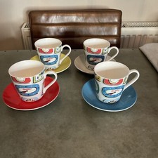 CATH KIDSTON - Clocks Set of 4 x Cups & Saucers 