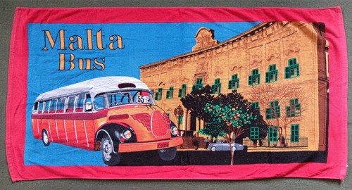 Malta vintage bus beach towel - vintage,