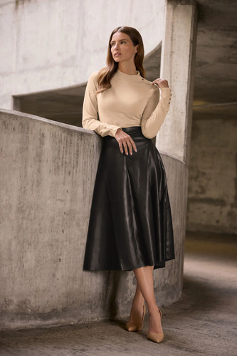 Women faux leather midi - m&co, women's