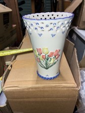 Delftware Royal Twickel Handpainted Tulip Vase 16cm Design