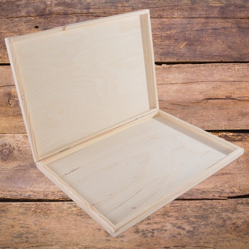 Plain shallow slim wooden box - slim,