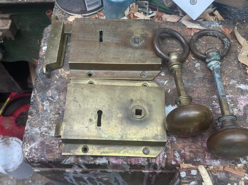 Antique brass door old - door,