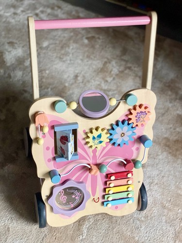 Wooden walker for babies - wooden, 12