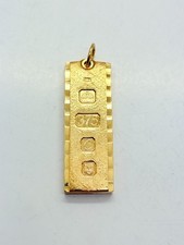 9ct Yellow Solid Gold Ingot Pendant