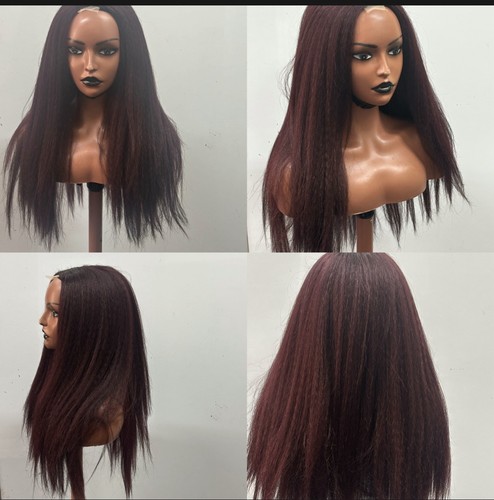 Kinky straight human hair wig - human,