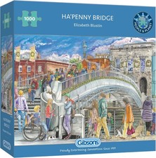 Gibsons Ha’penny Bridge 1000 Piece Jigsaw Puzzle | Dublin Ireland Landmark | 