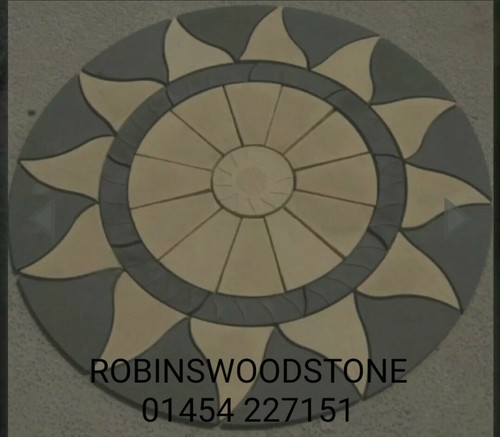 Concrete circle patio paving - patio,