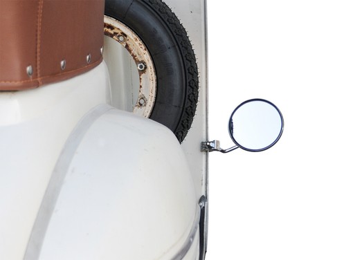Chrome legshield clamp - chrome, on