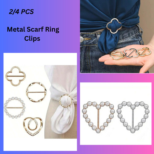 Metal scarf ring - metal, clips