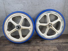 20” Skyway Bmx Mags Tuff Wheel II 2 With Tires Blue White Vintage Old School