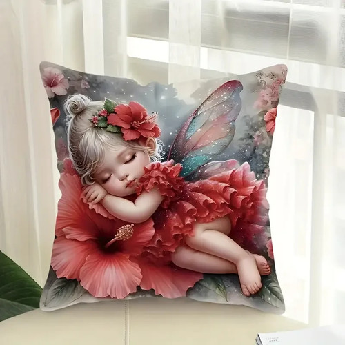 Gorgeous floral fairy cushion - fairy,