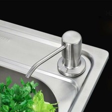 Washing Up Dispenser Soap Liquid Lotion Pump Kitchen Sink Silver Brushed