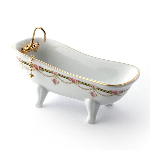 Dolls house porcelain bath - porcelain,