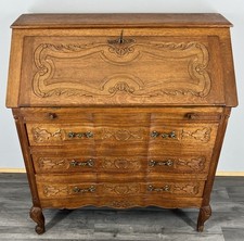 Secretaire Writing Desk Vintage French Louis Oak Rare Bureaux Cabinet LOT 4463