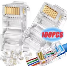 RJ45 Connectors For Cat5e Cat6 Network LAN Ethernet Patch Cable Plug Lot