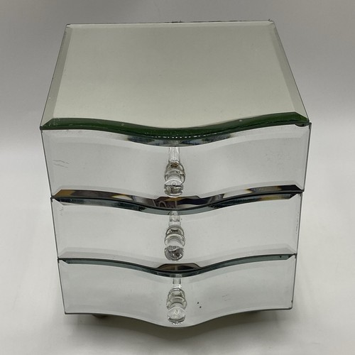 Mirrored glass jewellery box - mirrored,