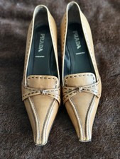 PRADA Brown Leather Vero Cuoio Heels Shoes  UK 3.5, EU 36 Made in Italy 