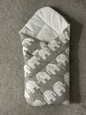 Grey elephant baby swaddle