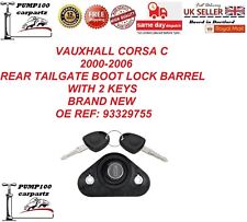 FOR VAUXHALL CORSA C 00-06 REAR TAILGATE TRUNK BOOT LOCK BARREL & KEYS 93329755