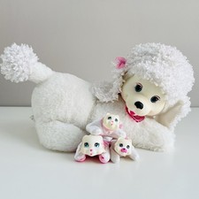 Puppy Surprise Dog Plush & 3 Puppies Babies Soft Toy White Poodle Just Play 2017