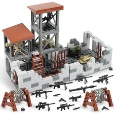 WW2 Army Military Base MOC Building Blocks Set with Soldiers & Weapons Quality
