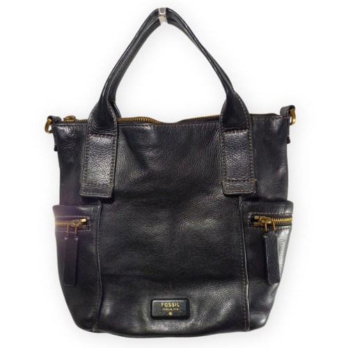 Fossil black leather - leather, crossbody