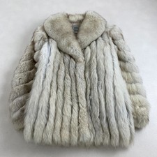 Fur Coat SAGA FOX Shawl Collar Voluminous White Size 11 L Equivalent W4573