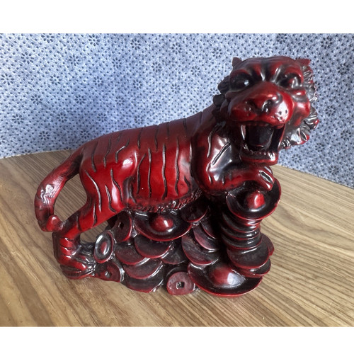 Vintage red tiger figurine - vintage,