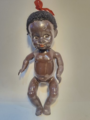 Vintage black doll made - , in