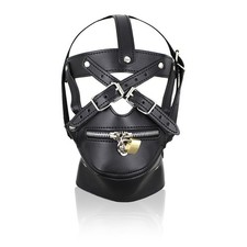 Black Faux Leather Fetish Head