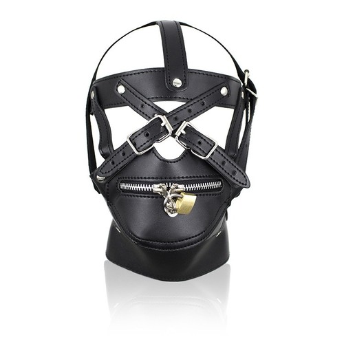 Black adult costume gimp mask - black,