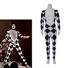Freddie Mercury Cosplay Costume Lead Vocals Men's Singer Jumpsuit Bodysuit NEW