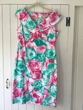 Kate Cooper rose pattern cotton with elastane dress size 14 never worn