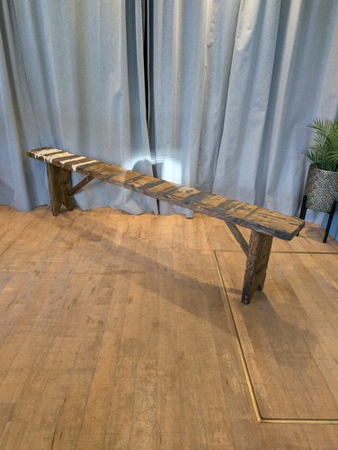 Vintage rustic wooden - bench,