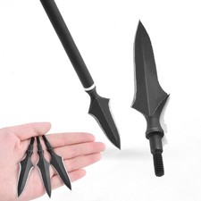 Archery Broadheads Arrowheads Screw Tip 200 Grain Point Bow Arrows Hunting Shoot