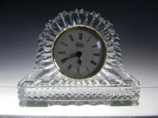 Galway Crystal Large Cottage Mantle Clock 6 1/2" x 4 7/8" (Working)