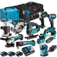 Makita 18V LXT 10 Piece Mega Combo Power Tool Kit 3 x 5AH Battery Charger & Bag