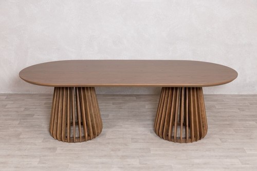 Oval wooden dining table - oval,