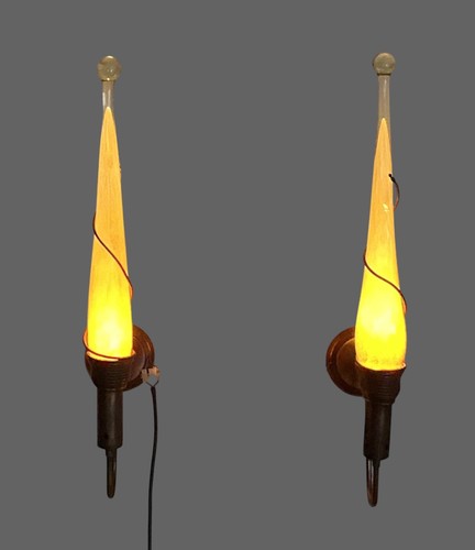 Pair opsidianos art glass - of,