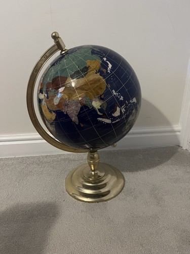 Globe gemstone world map blue - globe,