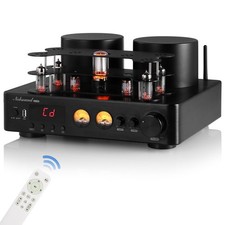 HiFi Bluetooth Valve Tube Amplifier Hybrid Stereo COAX/OPT Audio Amp USB Player