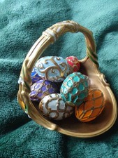 Rare Franklin Mint The Faberge Spring Egg Basket - 8 Eggs Only - No Box fab 