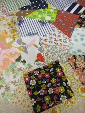 50 SQUARES OF  VINTAGE AND MODERN QUILTING AND PATCHWORK MATERIAL FREE POST