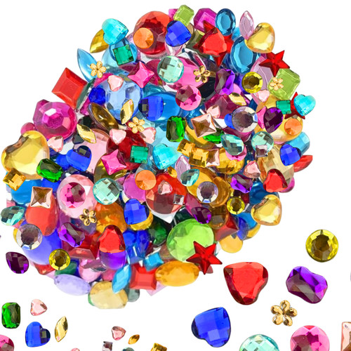 100g plastic gemstones - 100g,