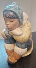 Lladro Pensive Eskimo Boy -