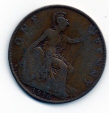 1916 KING GEORGE V PENNY One