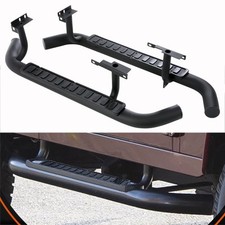 SIDE STEPS RUNNING BOARD FOR LAND ROVER DEFENDER 90 2003+ FIRE ICE STYLE BLACK