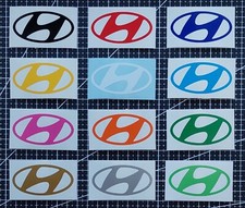 HYUNDAI LOGO Car Decal Vinyl Sticker 2 x SIZE 50 X 100 mm  MULTIPLE COLOURS
