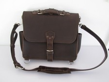 SADDLEBACK LEATHER COMPANY DARK BROWN LEATHER MEDIUM BRIEFCASE LAPTOP BAG
